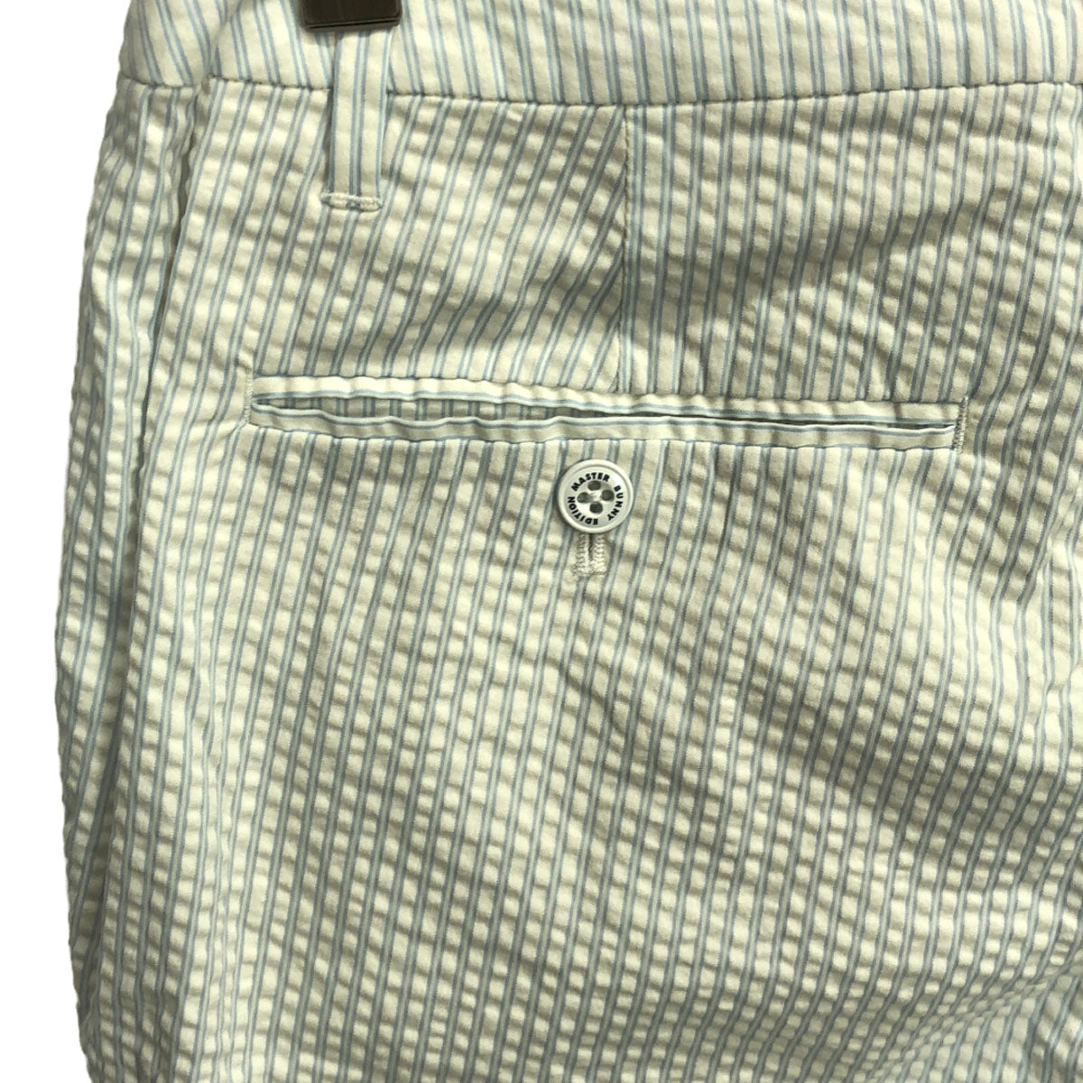 MASTER BUNNY EDITION マスターバニーエディション ロゴ刺繍 ロングパンツ 2 ホワイト×ライトブルー メンズ