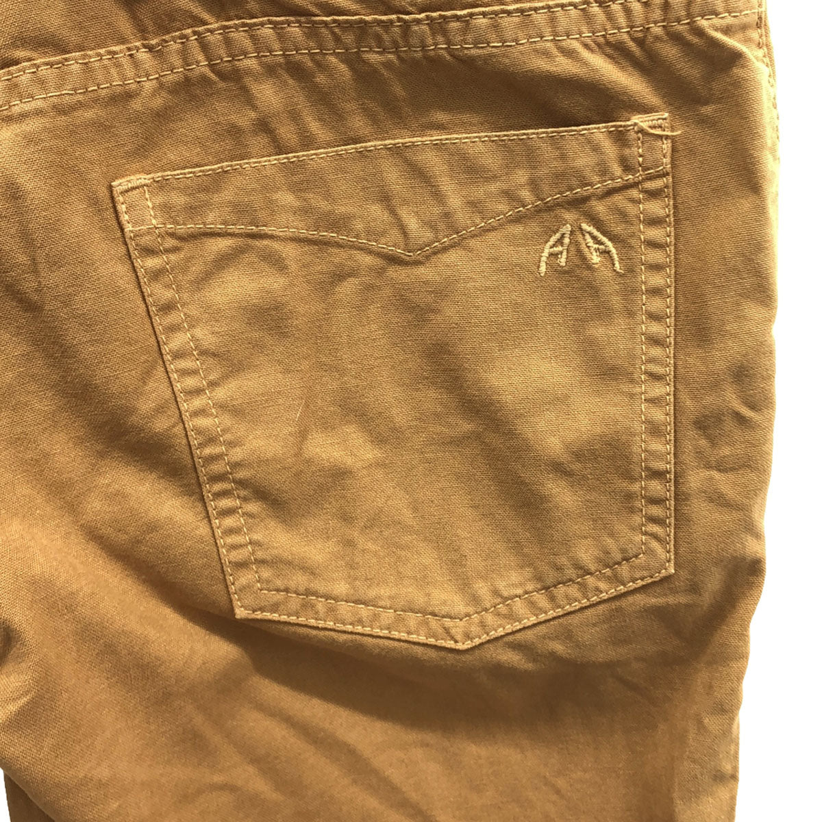 AMERICANA アメリカーナ 日本製 ロゴ刺繍 コットンパンツ S ベージュ シンチバック メンズ