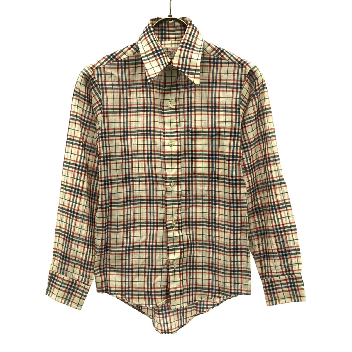 Sears シアーズ 70s ヴィンテージ チェック柄 長袖 PERMA-PREST シャツ ベージュ系 レディース