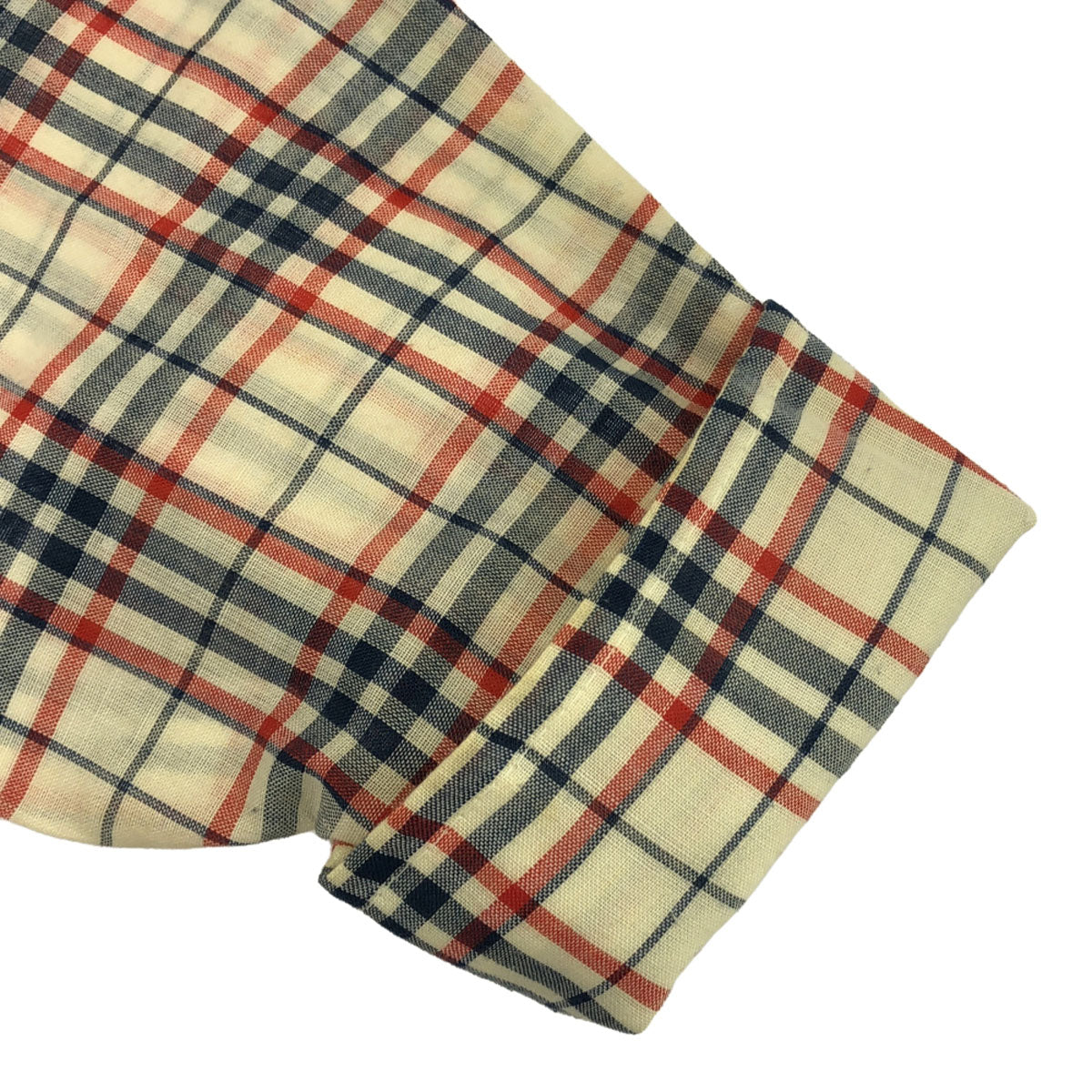 Sears シアーズ 70s ヴィンテージ チェック柄 長袖 PERMA-PREST シャツ ベージュ系 レディース