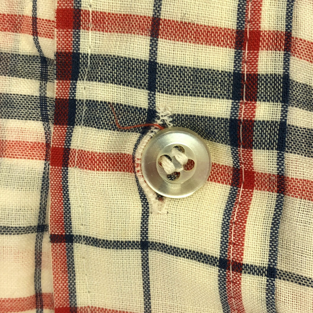 Sears シアーズ 70s ヴィンテージ チェック柄 長袖 PERMA-PREST シャツ ベージュ系 レディース