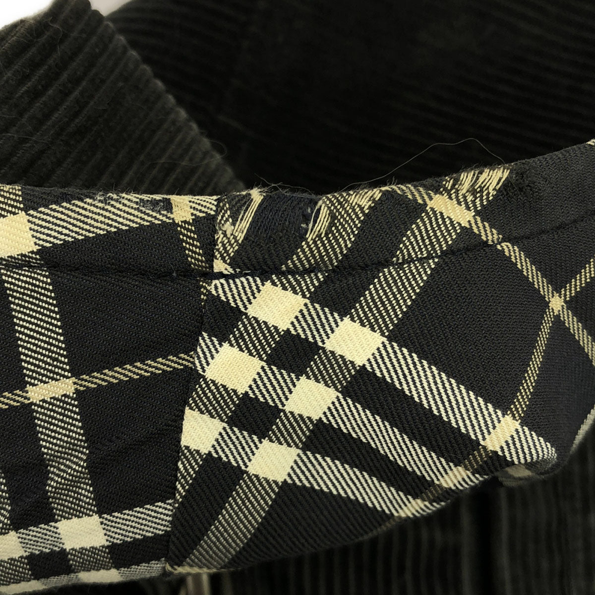 BURBERRY LONDON バーバリーロンドン 日本製 三陽商会 コーデュロイ ジップ ベスト F グレー 裏チェック メンズ