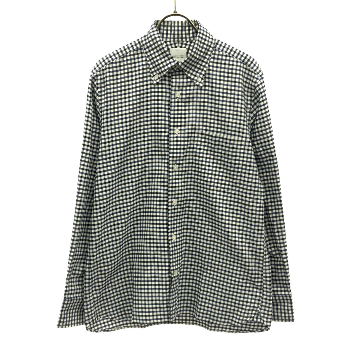 MACKINTOSH PHILOSOPHY マッキントッシュフィロソフィー 三陽商会 チェック柄 長袖 ボタンダウンシャツ 38 ネイビー系 メンズ