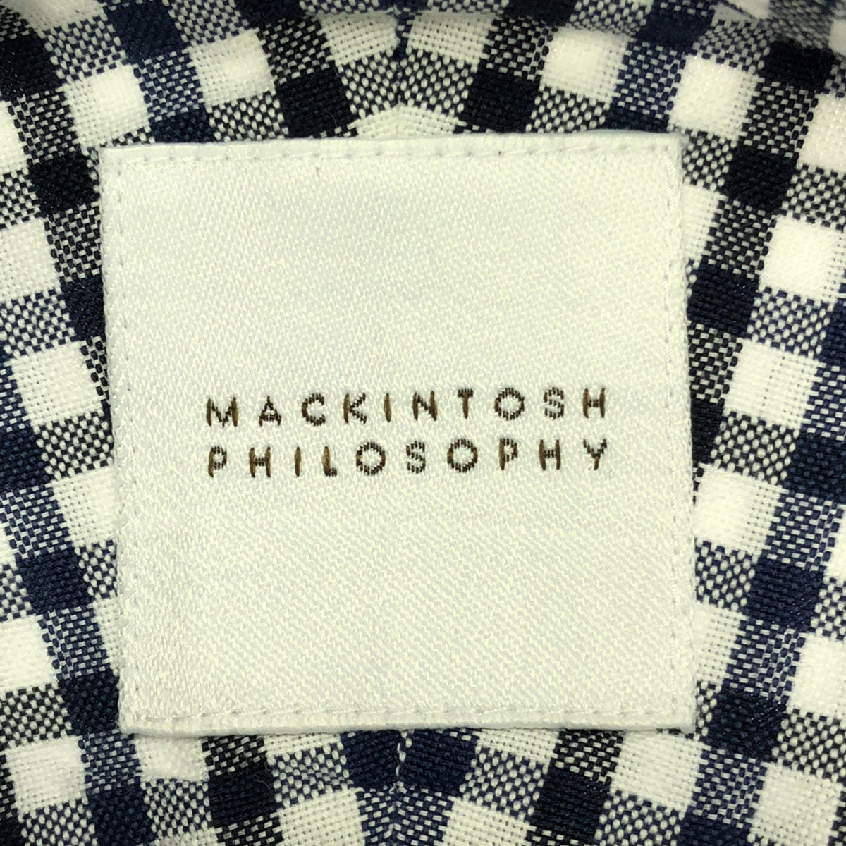 MACKINTOSH PHILOSOPHY マッキントッシュフィロソフィー 三陽商会 チェック柄 長袖 ボタンダウンシャツ 38 ネイビー系 メンズ