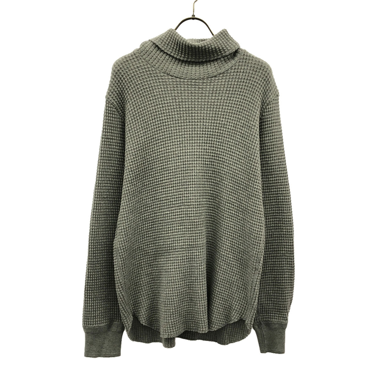 markaware マーカウェア 日本製 長袖 ワッフル タートルネック カットソー 2 グレー レディース