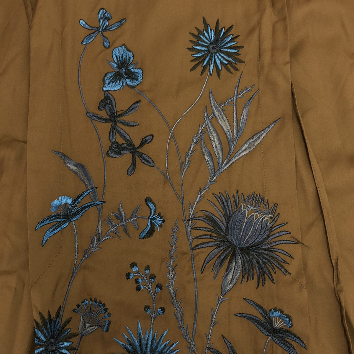 未使用 AMERI UNDRESSED アメリ 花柄刺繍 長袖 エンブロインダリー ロングワンピース M ブラウン系 タグ付き MADELYN EMBROIDERY DRESS レディース