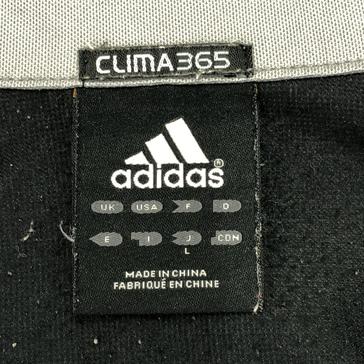 adidas アディダス CLIMA365 ロゴ刺繍 スポーツジャケット L ブラック×ライトグレー トレーニング メンズ