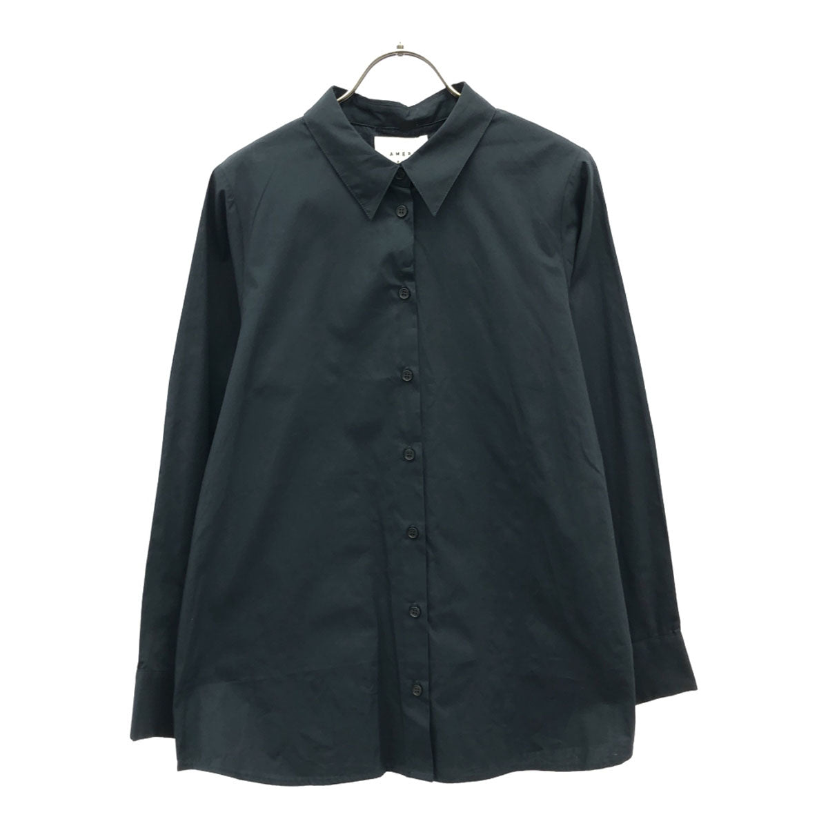 未使用 AMERI UNDRESSED アメリ 長袖 コットンシャツ F ネイビー タグ付き レディース