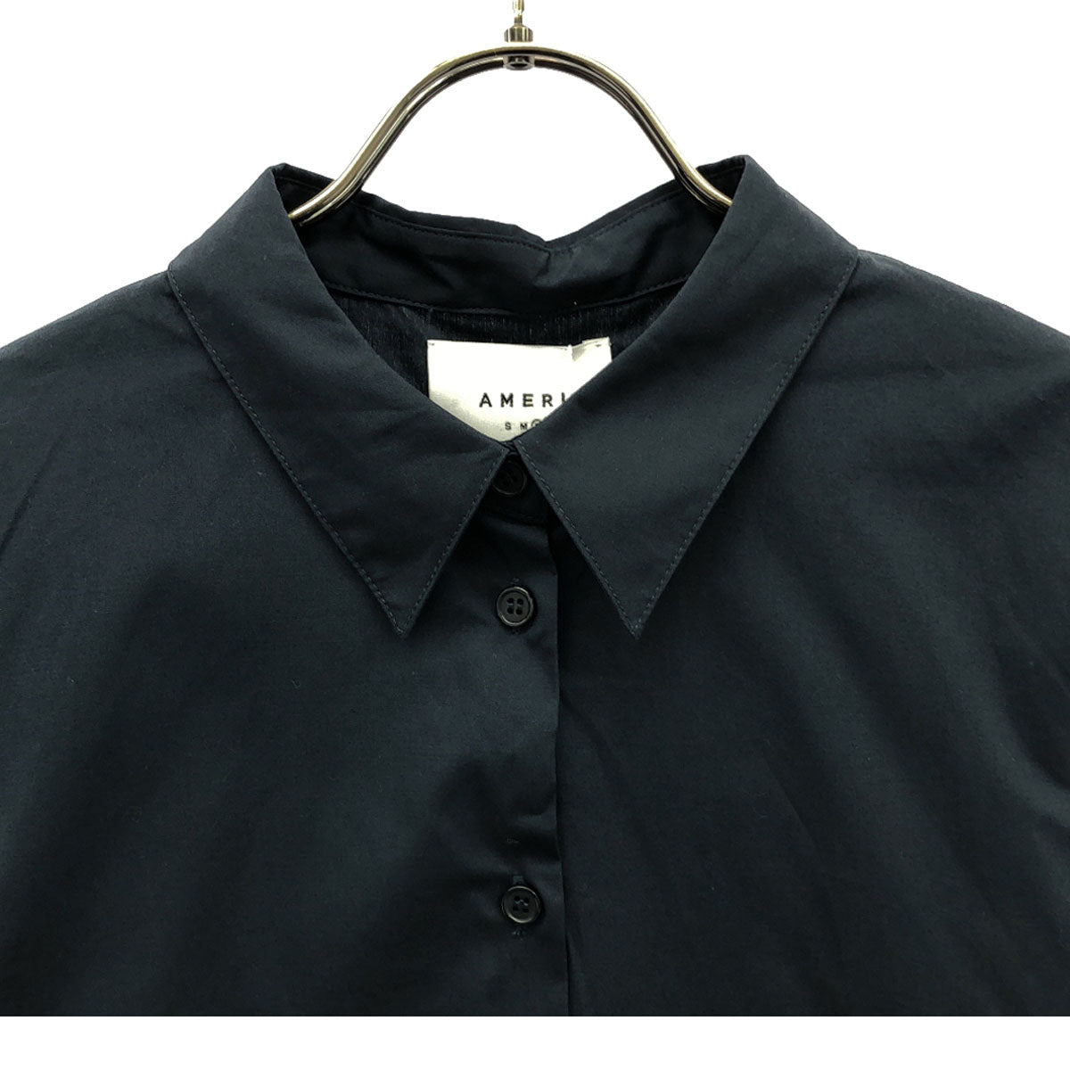未使用 AMERI UNDRESSED アメリ 長袖 コットンシャツ F ネイビー タグ付き レディース