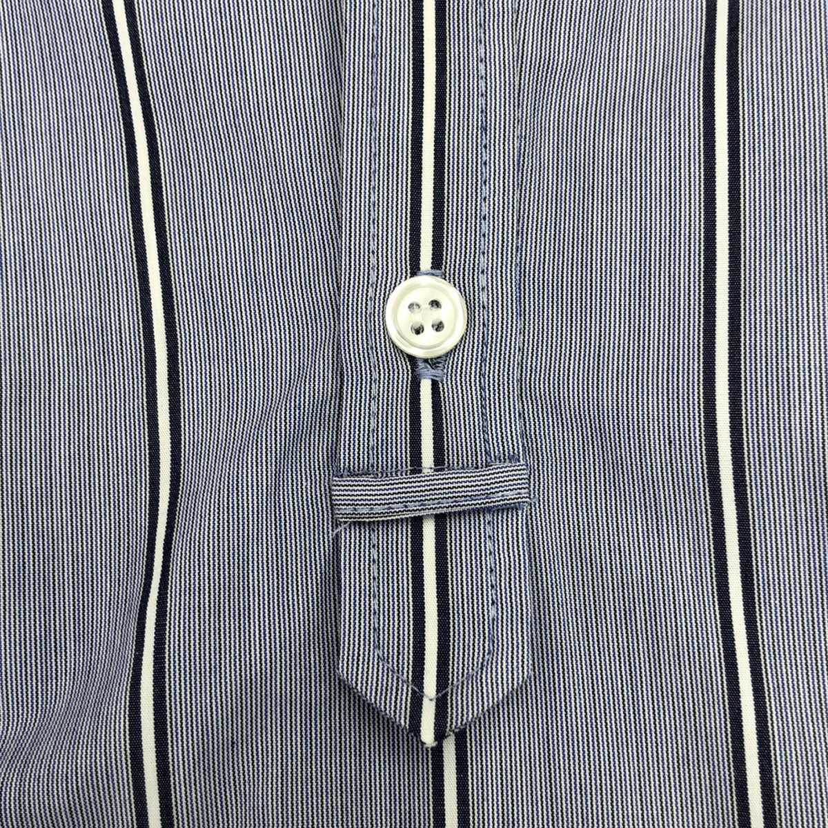 AMERI UNDRESSED アメリ ストライプ 長袖 バルーンスリーブ シェイプ コットンシャツ F ブルー系 レディース