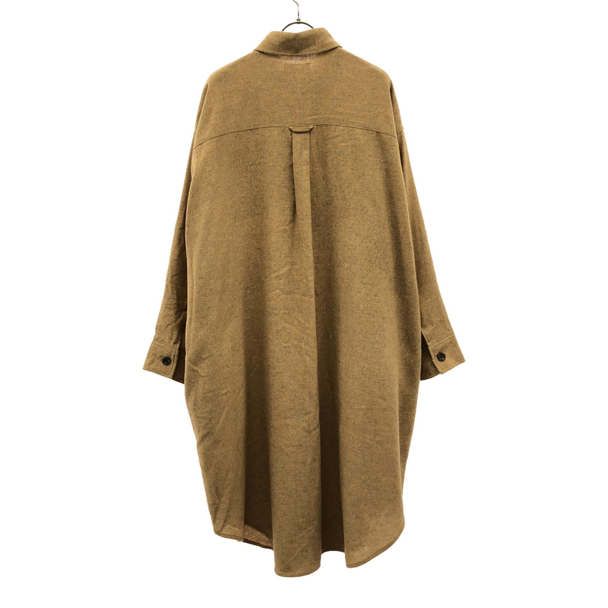 AMERI UNDRESSED アメリ 長袖 ウール混 ロング シャツワンピース F ブラウン レディース