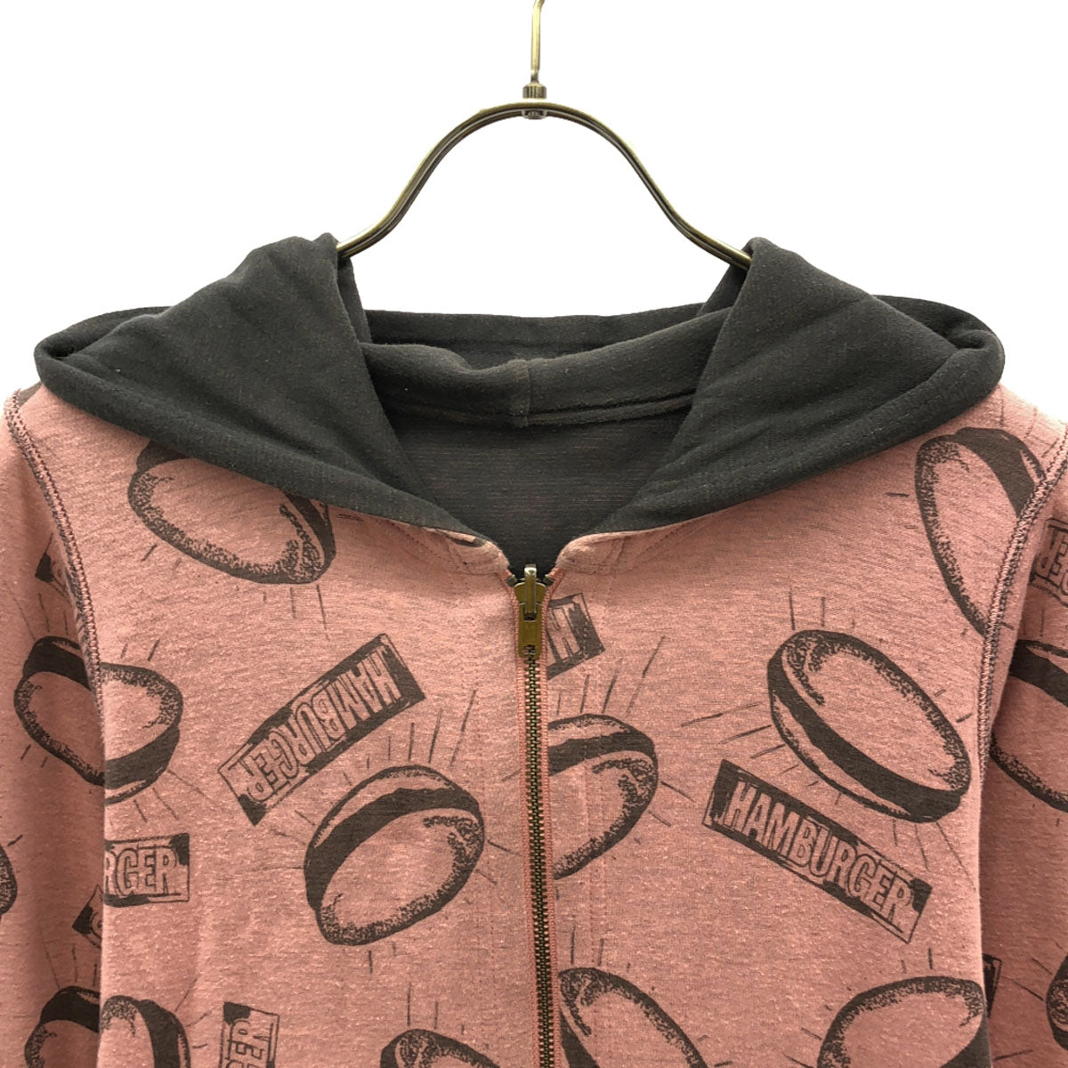 ANDY WARHOL BY HYSTERIC GLAMOUR アンディウォーホル バイ ヒステリックグラマー 日本製 長袖 リバーシブル スウェットパーカー ジップパーカー FREE ピンク系 レディース