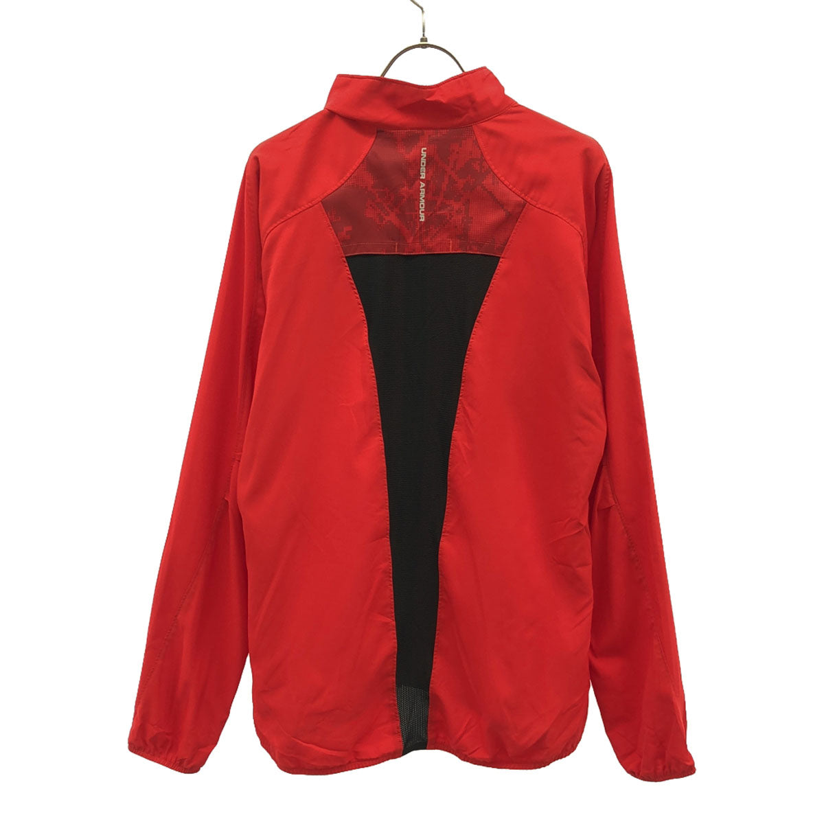 UNDER ARMOUR アンダーアーマー ロゴプリント スタンドカラー ジップ ジャケット LG レッド トレーニング メンズ
