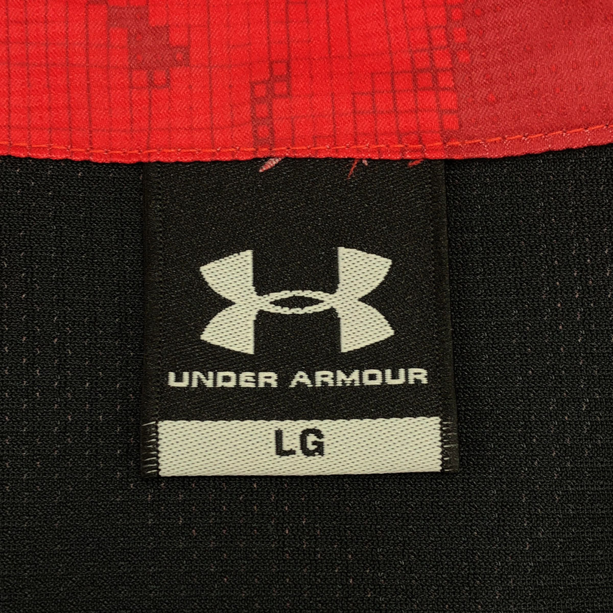 UNDER ARMOUR アンダーアーマー ロゴプリント スタンドカラー ジップ ジャケット LG レッド トレーニング メンズ