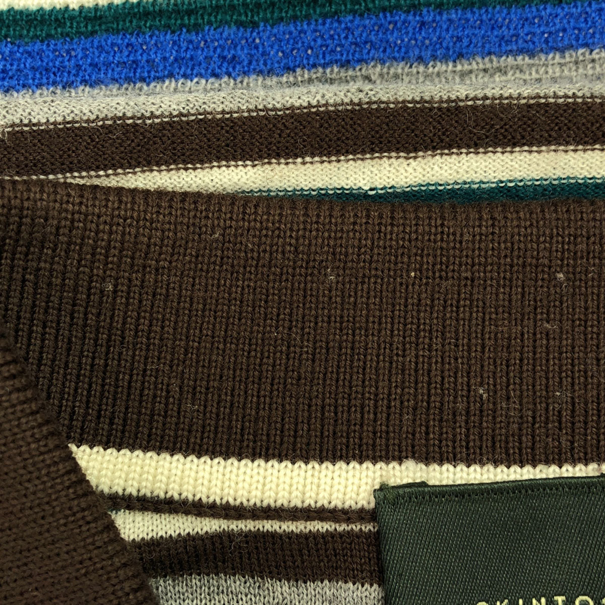 MACKINTOSH PHILOSOPHY マッキントッシュフィロソフィー 日本製 三陽商会 ウール100% ボーダー柄 長袖 ポロシャツ M ニット メンズ