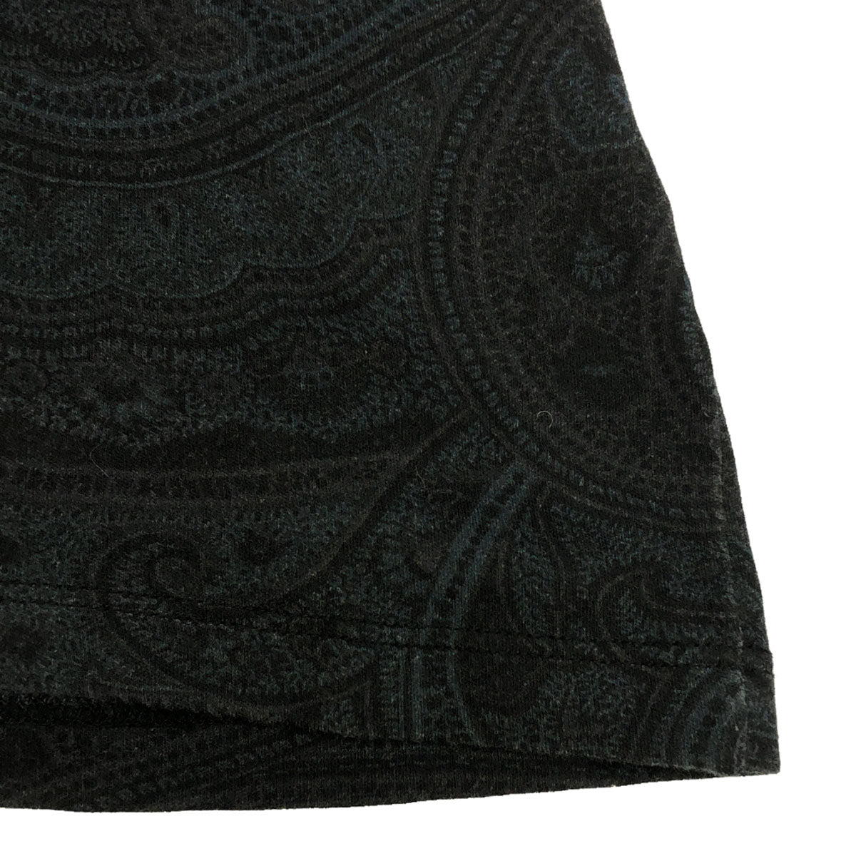 ETRO エトロ イタリア製 ペイズリー 長袖 Vネック カットソー XS ネイビー系 ロンT メンズ