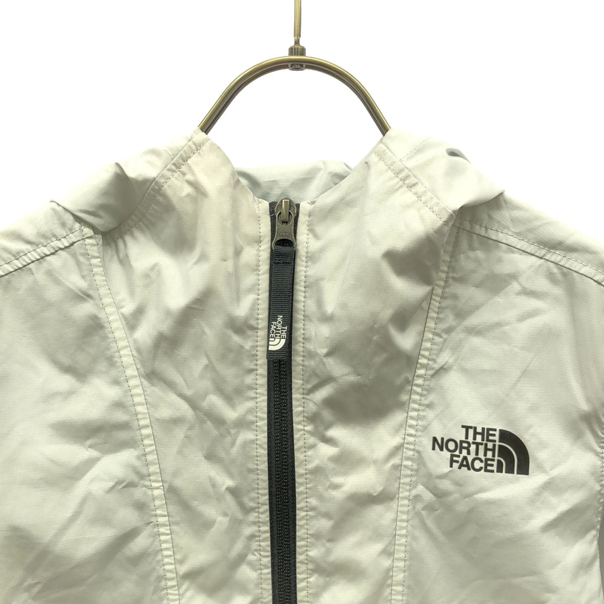 THE NORTH FACE ザノースフェイス ロゴプリント ハーフジップ マウンテンパーカー L(14/16) ホワイト アウトドア キッズ