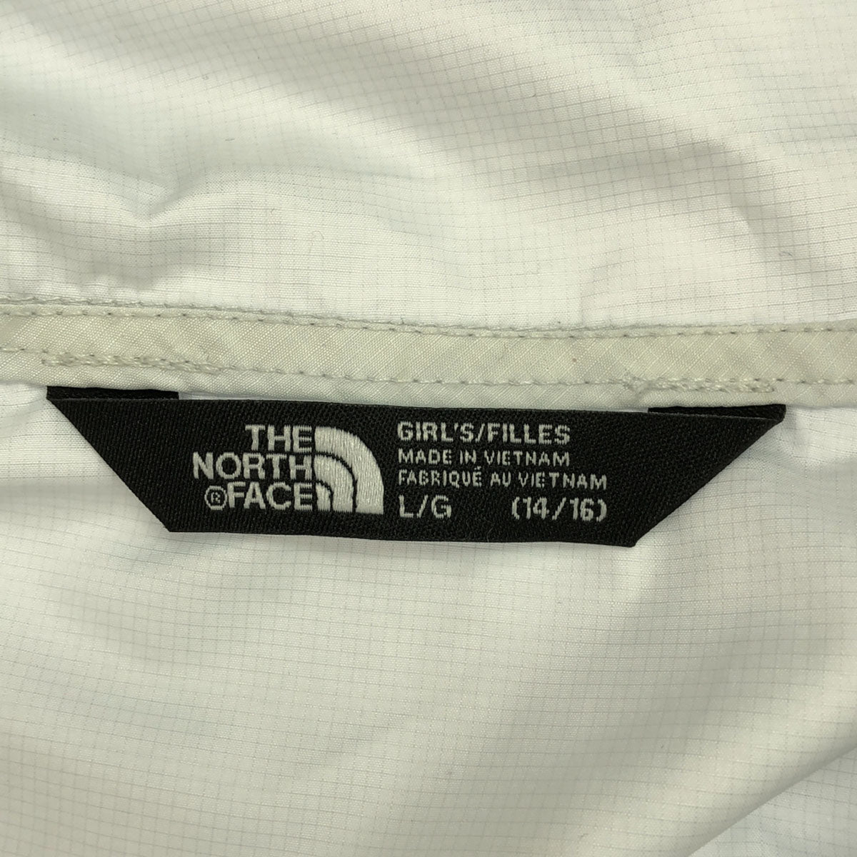 THE NORTH FACE ザノースフェイス ロゴプリント ハーフジップ マウンテンパーカー L(14/16) ホワイト アウトドア キッズ