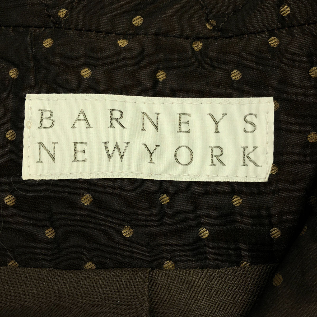 BARNEYS NEWYORK バーニーズニューヨーク ドット ロングコート 36 ブラウン レディース