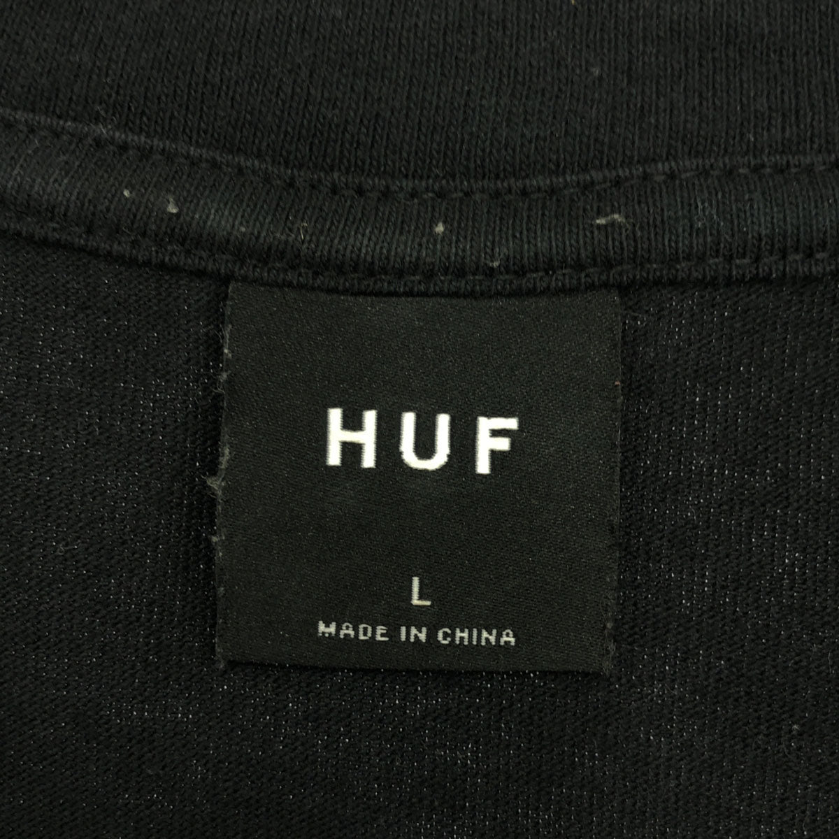 HUF ハフ バックプリント 長袖 Tシャツ L ブラック ロンT カットソー メンズ