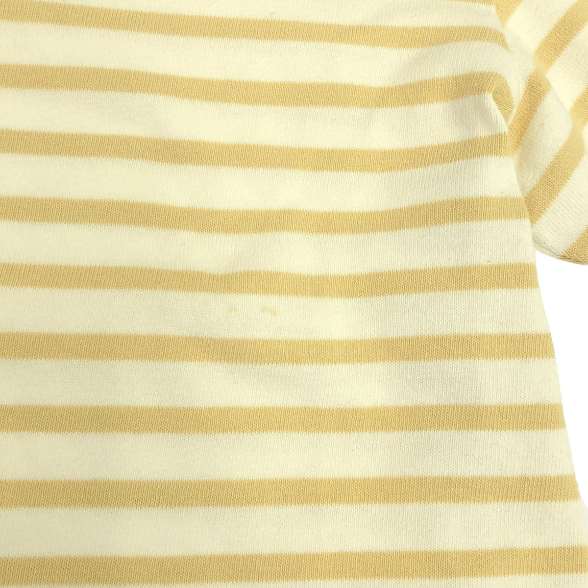 ORCIVAL オーシバル フランス製 ボーダー ロゴワッペン 長袖 ボートネック バスクシャツ 3 ベージュ×ホワイト ロンT カットソー メンズ