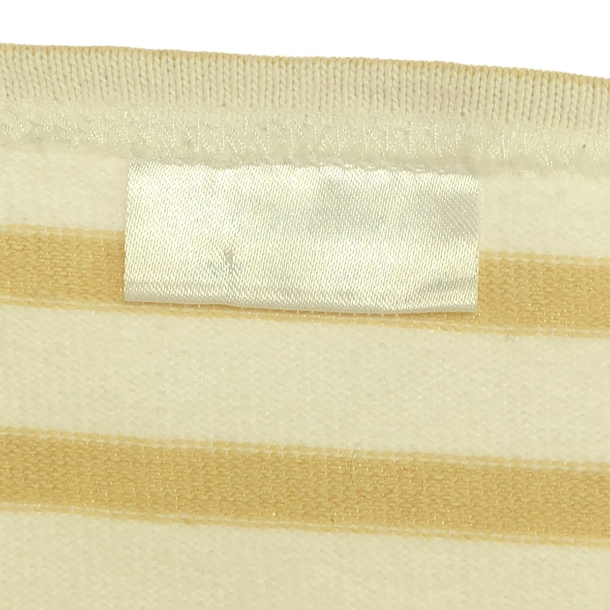 ORCIVAL オーシバル フランス製 ボーダー ロゴワッペン 長袖 ボートネック バスクシャツ 3 ベージュ×ホワイト ロンT カットソー メンズ