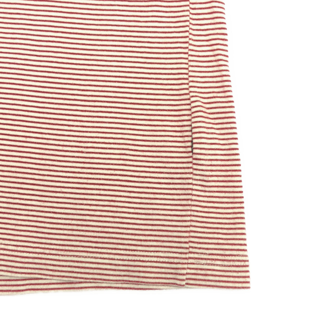 Y's for living ワイズフォーリビング 90s 日本製 ボーダー 長袖 クルーネック カットソー レッド×ホワイト ホームウェア ロンT レディース