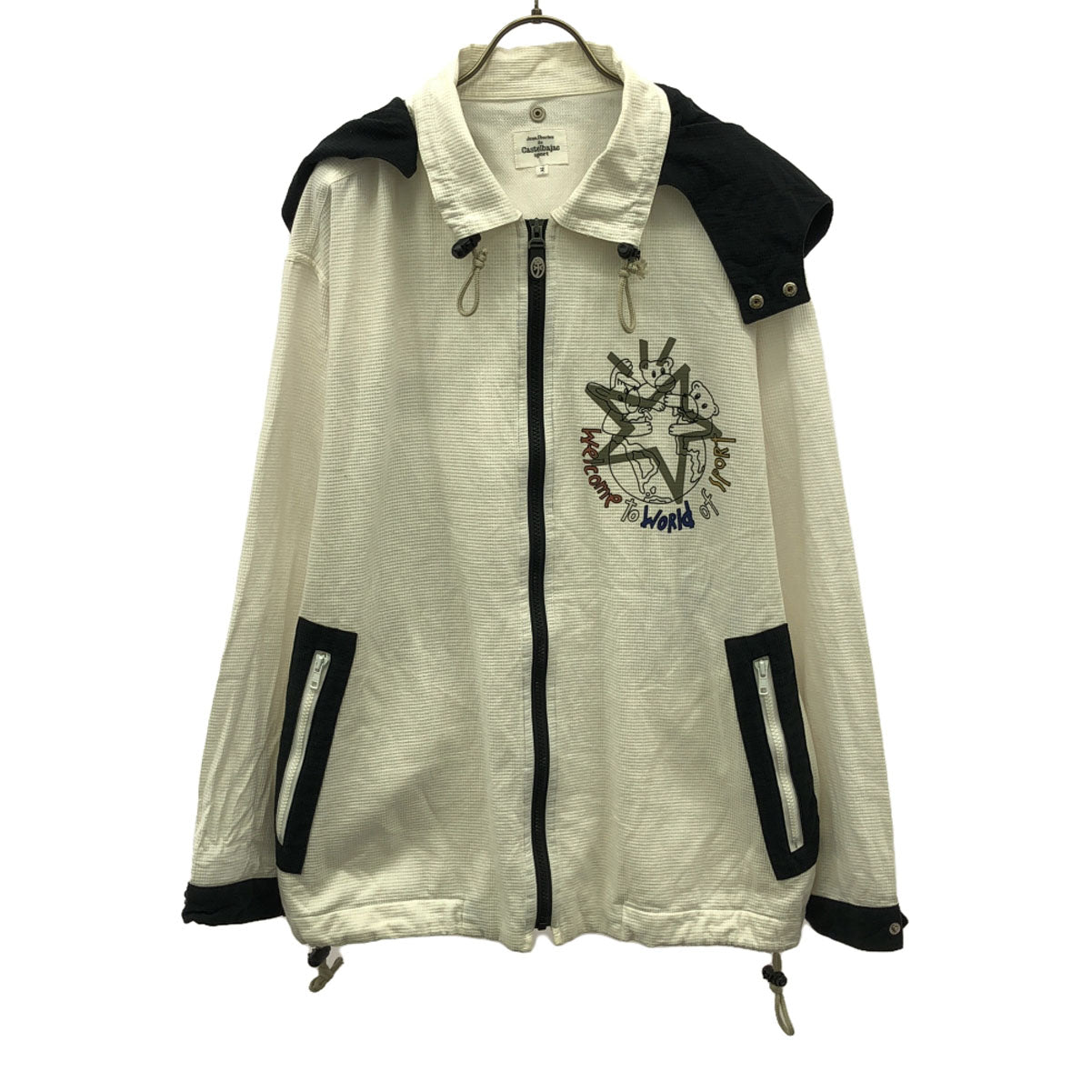 Castelbajac sport カステルバジャックスポーツ プリント柄 フーディー ジップジャケット 2 ホワイト系 ジャンパー メンズ