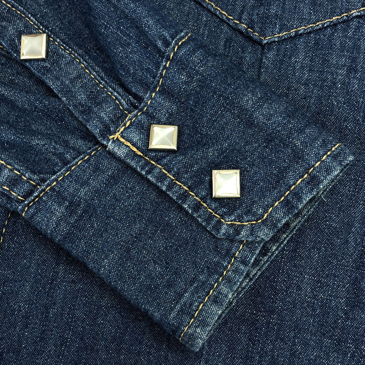 EFFECTEN エフェクテン 長袖 スタッズボタン デニム ウエスタンシャツ 2 ブルー メンズ