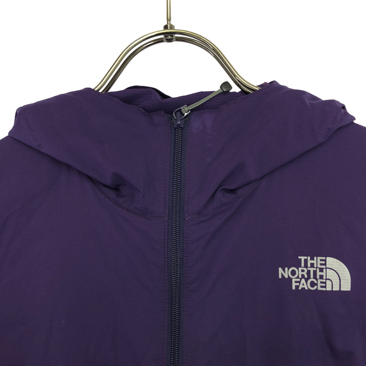 THE NORTH FACE ザノースフェイス ロゴプリント スワローテイルフーディ ナイロンジャケット S パープル×ブルー アウトドア NPW21209 レディース