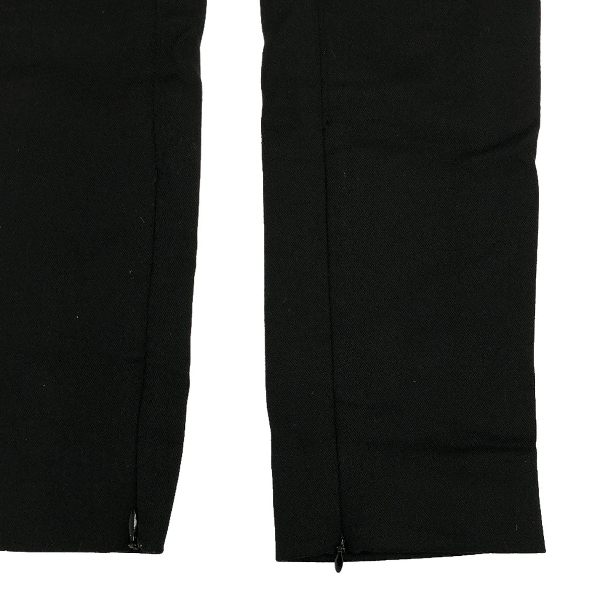 HELMUT LANG ヘルムートラング ウールブレンド スリムパンツ 0 ブラック 裾ZIPスリット レディース