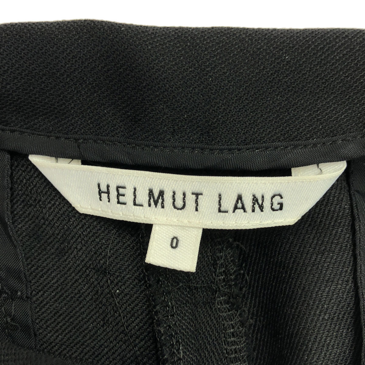 HELMUT LANG ヘルムートラング ウールブレンド スリムパンツ 0 ブラック 裾ZIPスリット レディース