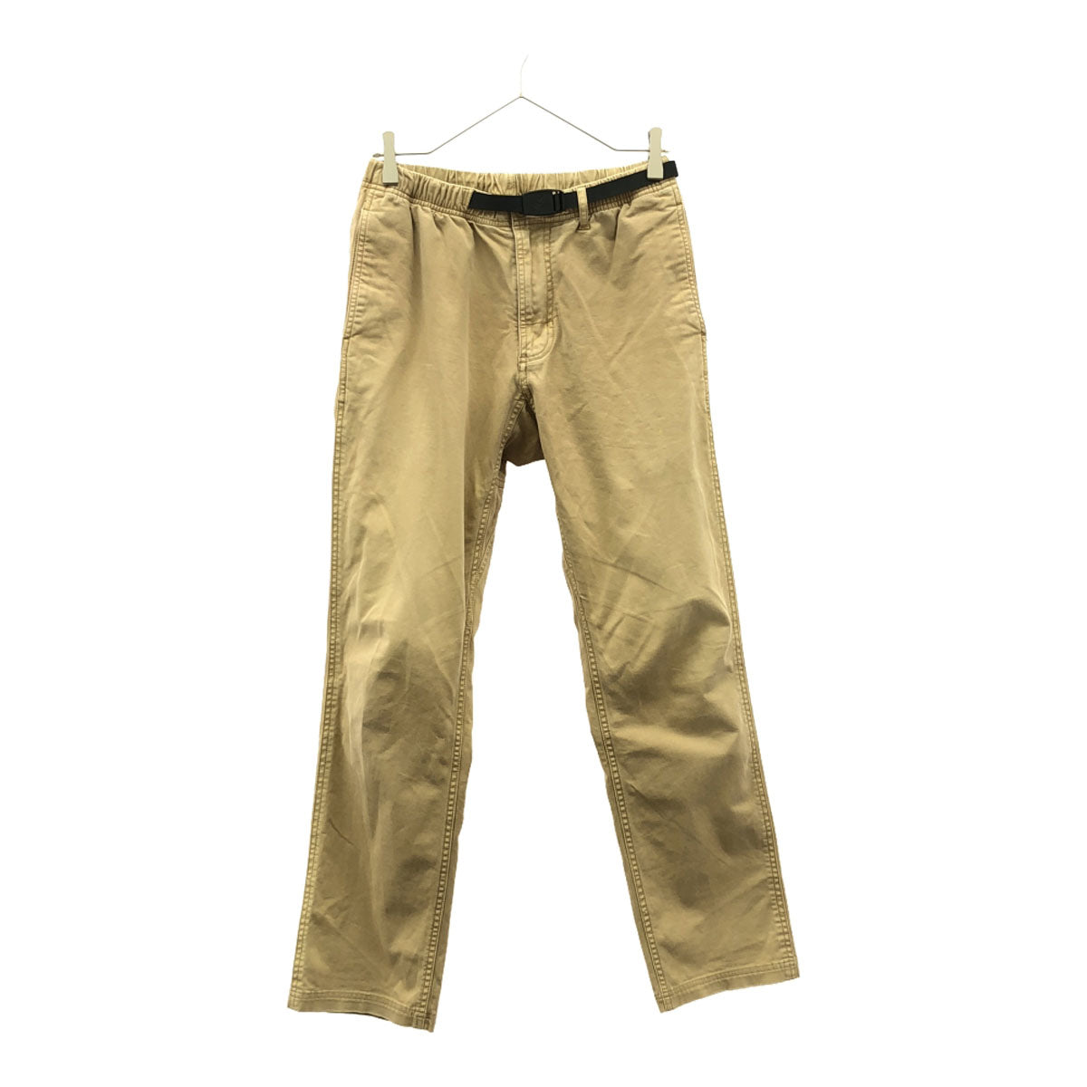 Gramicci グラミチ ロゴワッペン クライミング チノパンツ M ベージュ アウトドア ウェビングベルト ウエストゴム メンズ