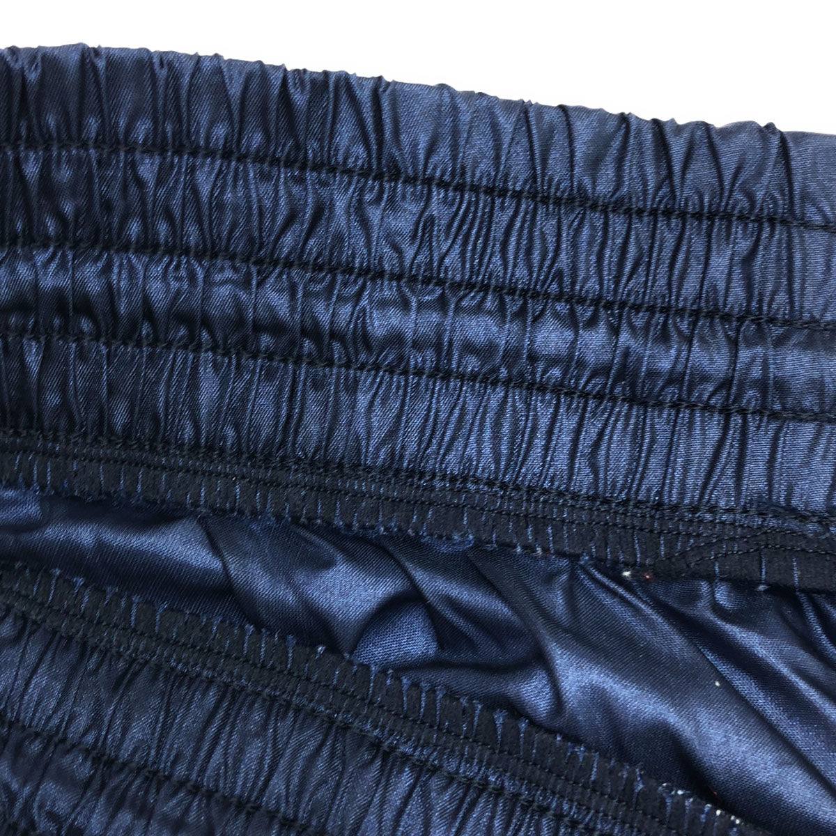 adidas アディダス 90s 日本製 デサント AS-4713P オールド ロゴプリント ナイロンパンツ M-L ネイビー系 ウィンドパンツ 裾リブ ZIP ウエストゴム トレーニング メンズ