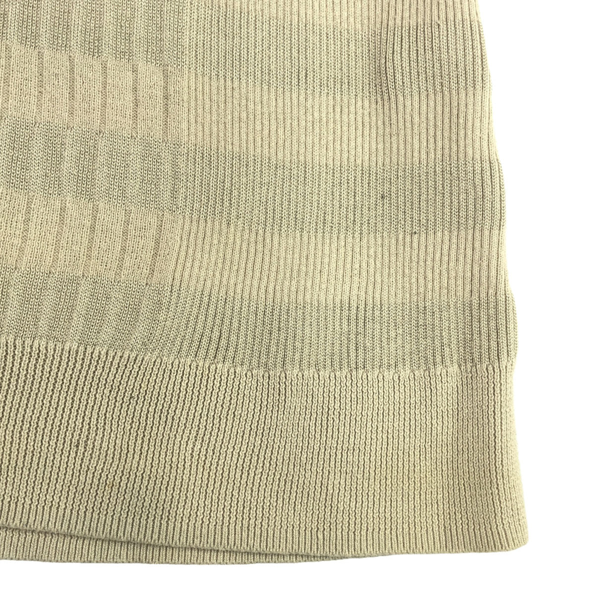 ARMANI EXCHANGE アルマーニ エクスチェンジ ボーダー柄 長袖 Vネック セーター M ベージュ系×グレー系 ニット レディース