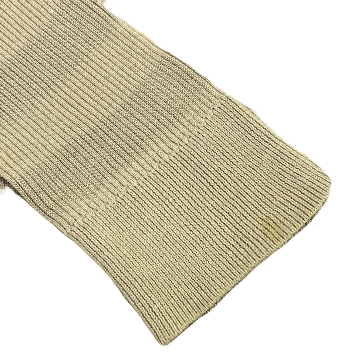 ARMANI EXCHANGE アルマーニ エクスチェンジ ボーダー柄 長袖 Vネック セーター M ベージュ系×グレー系 ニット レディース