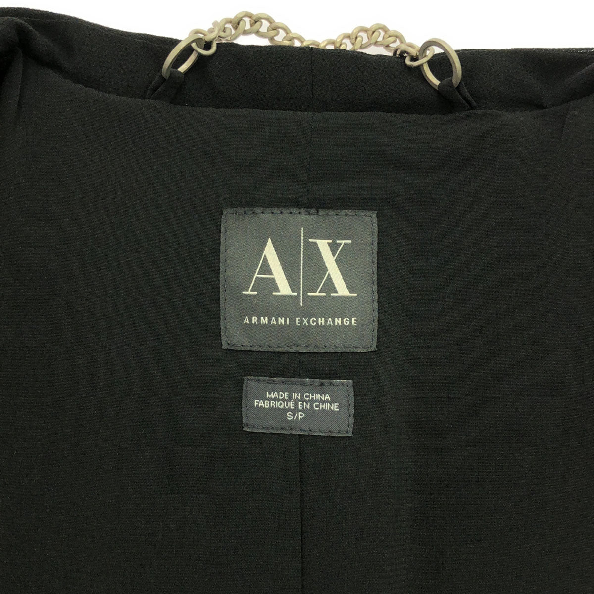 ARMANI EXCHANGE アルマーニ エクスチェンジ ノーカラー ジップジャケット S/P ブラック レディース
