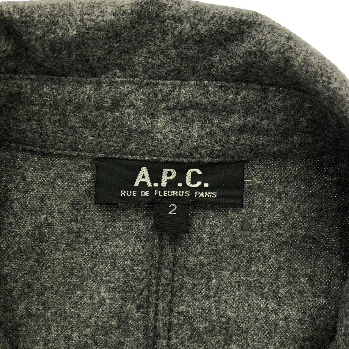 A.P.C. アーペーセー フランス製 ウールブレンド シャツジャケット 2 グレー メンズ