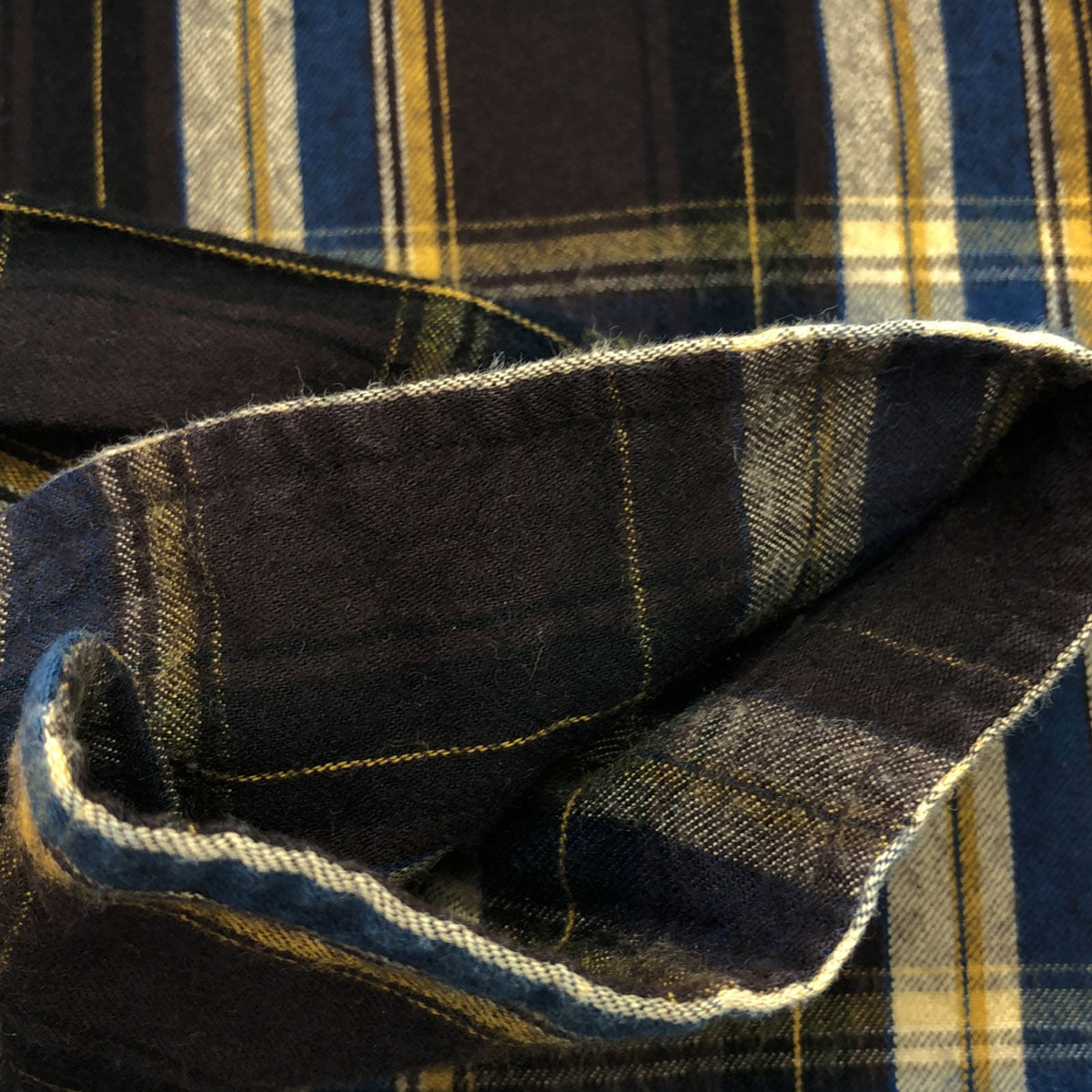 STUSSY ステューシー 日本製 チェック柄 長袖 ボタンダウンシャツ L ブラウン系×ブルー メンズ