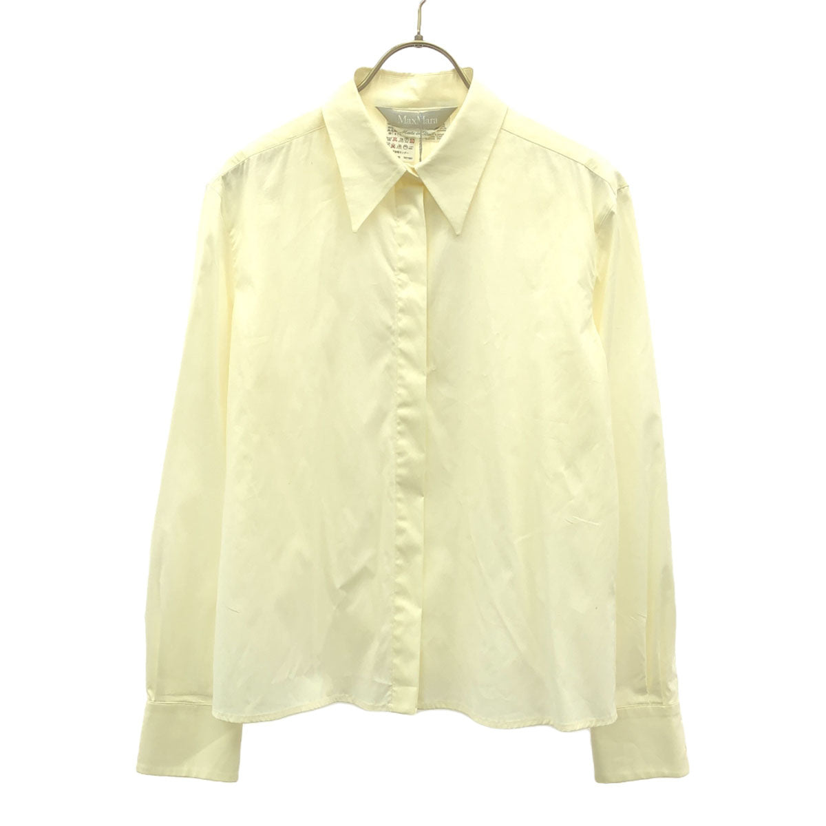 MAX MARA マックスマーラ イタリア製 長袖 シャツ 42 ホワイト ブラウス 未使用 タグ付き レディース