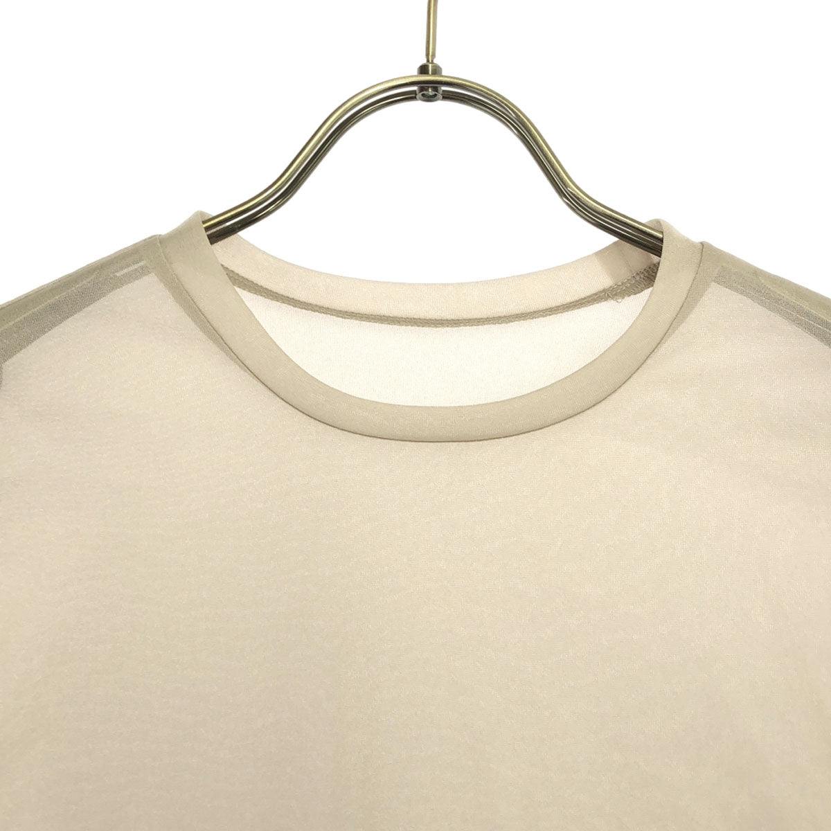 未使用 AMERI UNDRESSED アメリ 長袖 シースルー カットソー M グレージュ レディース