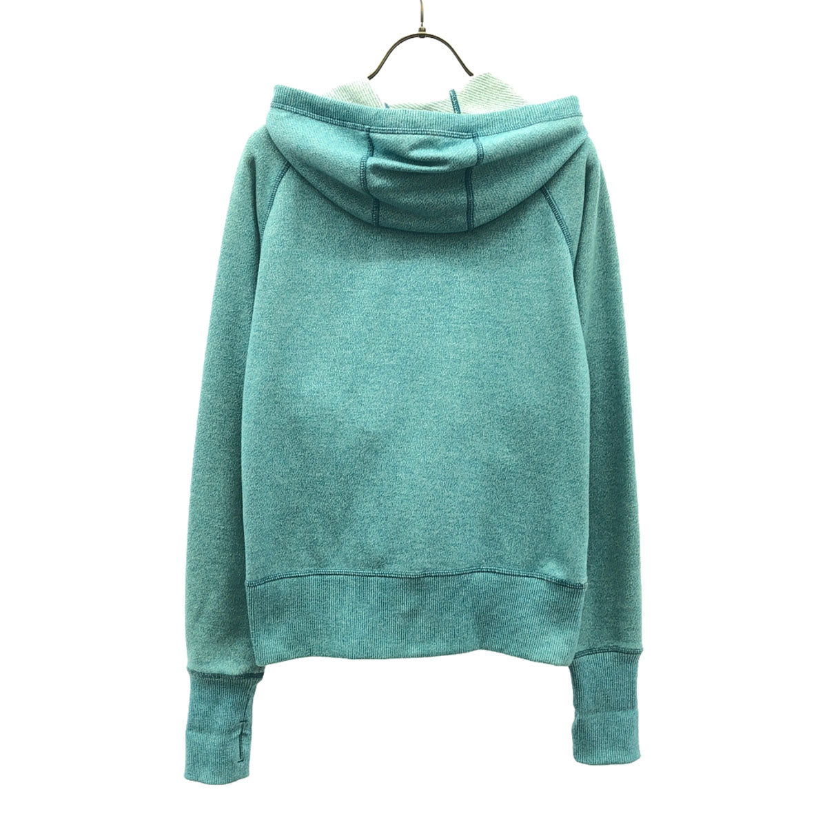 patagonia パタゴニア 54490SP14 ロゴ刺繍 長袖 クラウドスタックフーディー スウェット ジップパーカー M ライトブルー アウトドア サムホール レディース