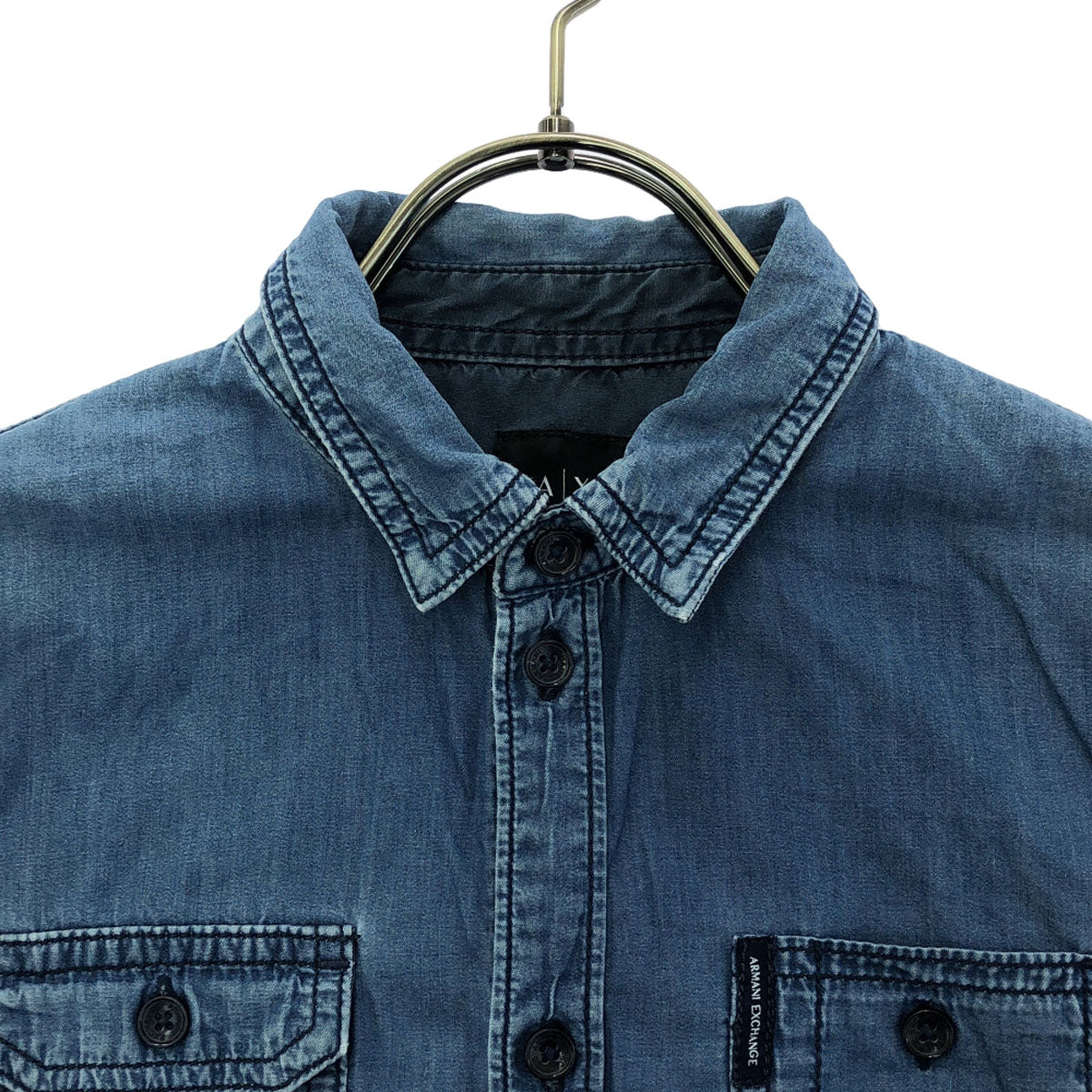 ARMANI EXCHANGE アルマーニエクスチェンジ 長袖 シャンブレーシャツ 10A142CM ブルー キッズ
