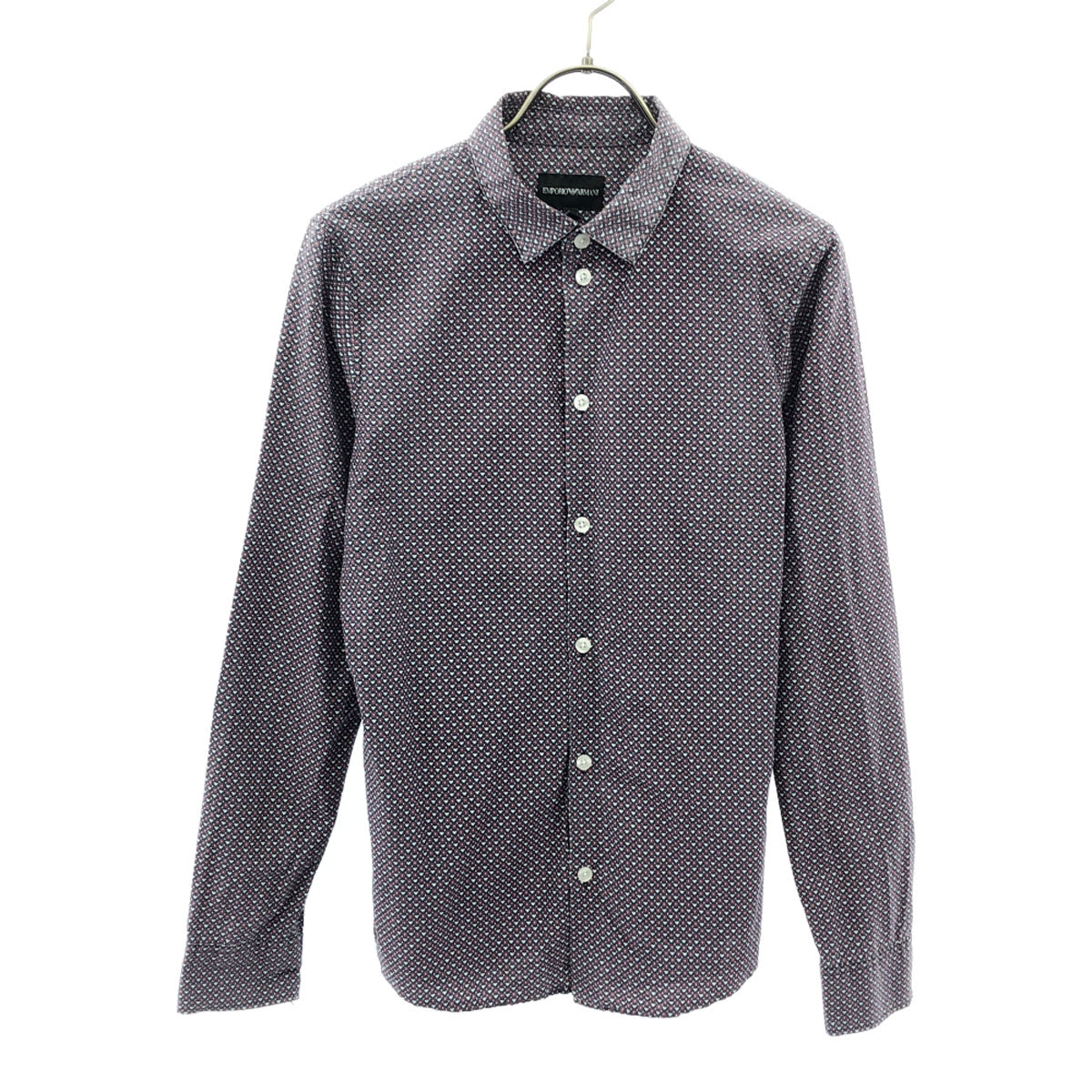 Emporio Armani エンポリオアルマーニ 総柄 長袖 シャツ 14A166CM ネイビー×レッド キッズ