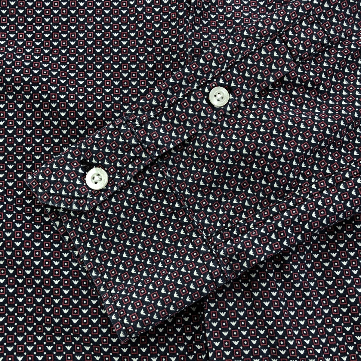 Emporio Armani エンポリオアルマーニ 総柄 長袖 シャツ 14A166CM ネイビー×レッド キッズ