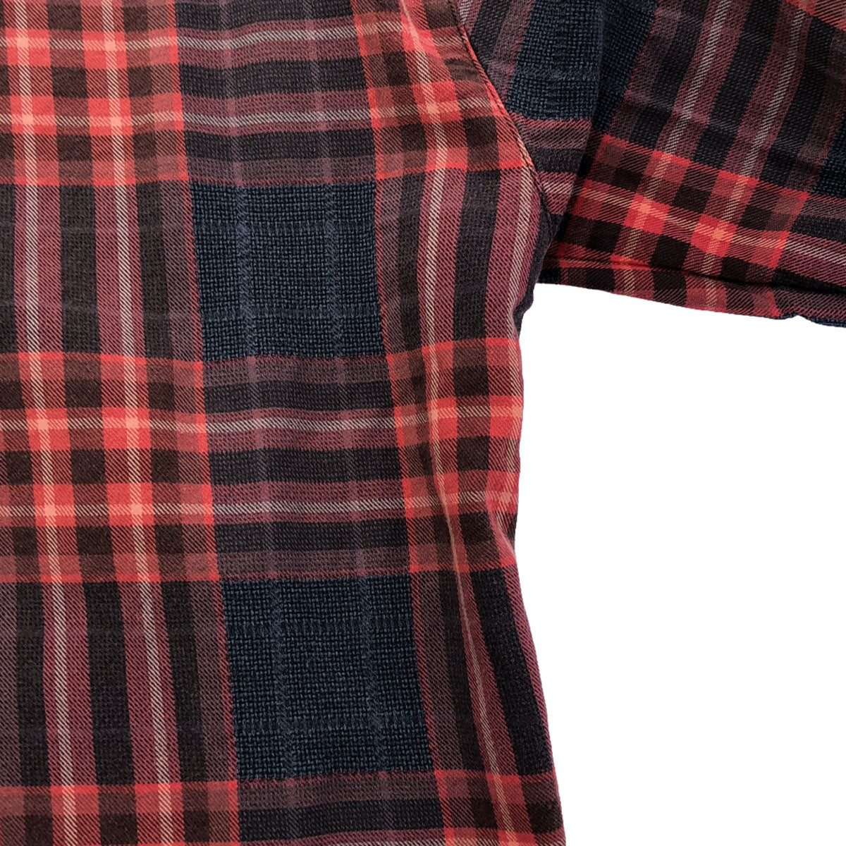 Emporio Armani エンポリオアルマーニ チェック柄 ロゴ刺繍 長袖 シャツ 10A レッド系 キッズ