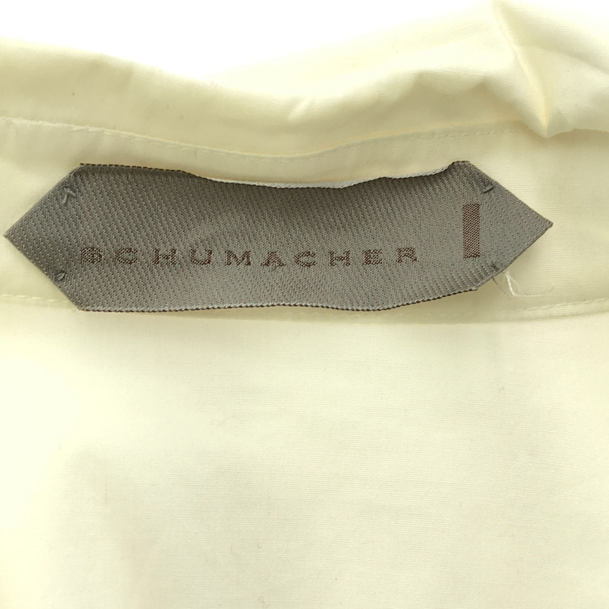 SCHUMACHER シューマッハ 長袖 ウエストリボン付き ブラウス L ホワイト シャツ レディース