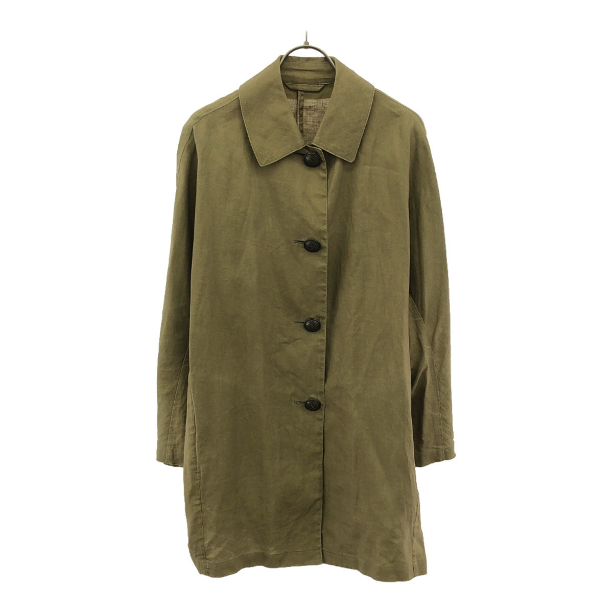 Mackintosh マッキントッシュ 英国製 リネン100％ ステンカラーコート 34 ブラウン レディース