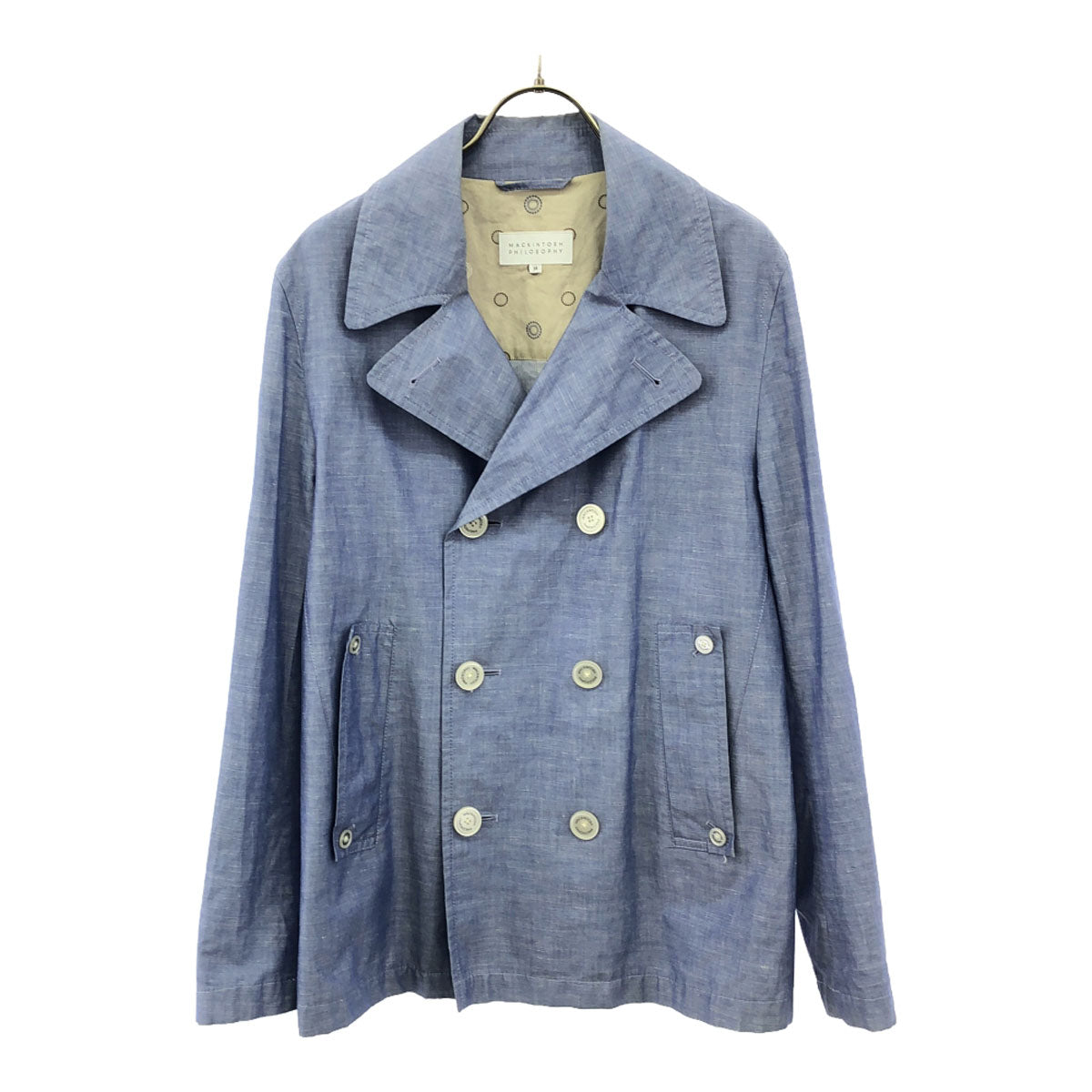 MACKINTOSH PHILOSOPHY マッキントッシュフィロソフィー リネンブレンド ダブル ジャケット 38 ライトブルー レディース
