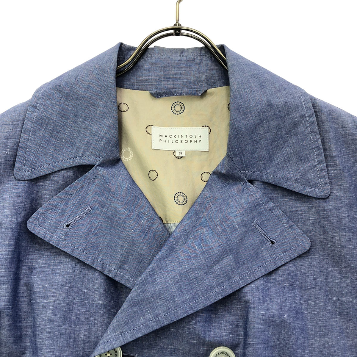 MACKINTOSH PHILOSOPHY マッキントッシュフィロソフィー リネンブレンド ダブル ジャケット 38 ライトブルー レディース